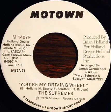 The Supremes - You're My Driving Wheel