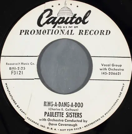 The Paulette Sisters - Ring-A-Dang-A-Doo / Lonely One