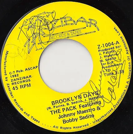 The Pack Feat. Johnny Maestro & Bobby Sedito - Brooklyn Days