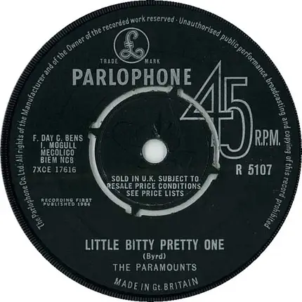The Paramounts - Little Bitty Pretty One / A Certain Girl