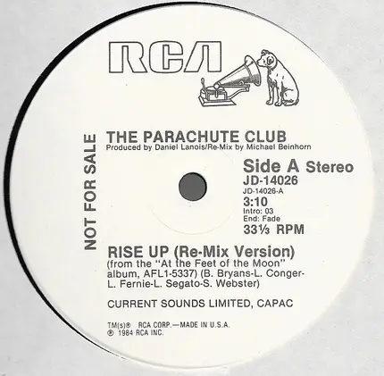 The Parachute Club - Rise Up (Remix) / Freedom Song