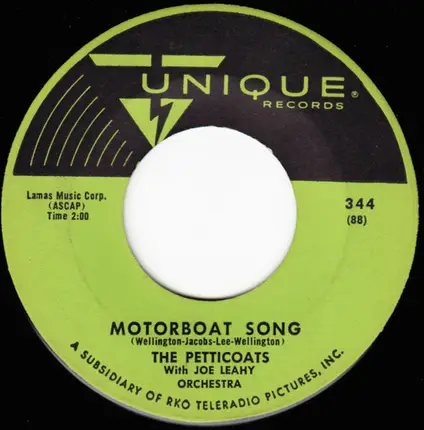 The Petticoats With Joe Leahy Orchestra - The First One / Motorboat Song