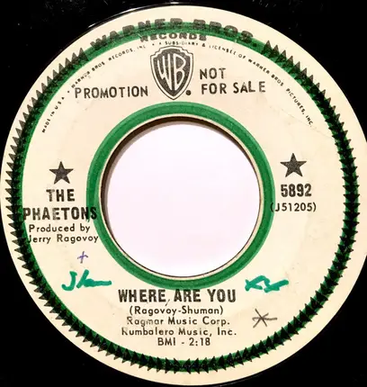 The Phaetons - Where Are You / Dancing In The Street
