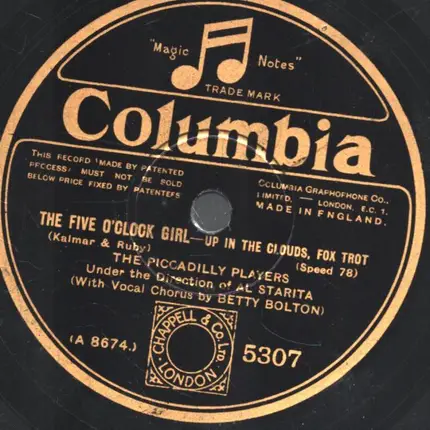 The Piccadilly Players Under The Direction Of Al Starita - The Five O'Clock Girl - Up In The Clouds / The Five O'Clock Girl - Thinking Of You