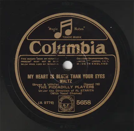 The Piccadilly Players Under The Direction Of Al Starita - I've Never Seen A Smile Like Yours / My Heart Is Bluer Than Your Eyes