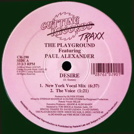 The Playground Featuring Paul Alexander - Desire