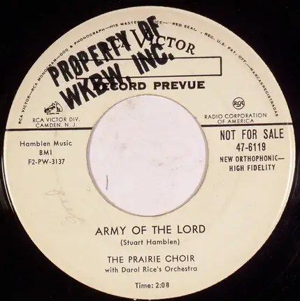 The Prairie Choir ,w/ Darol Rice's Orchestra - Shake The Hand Of A Stranger / Army Of The Lord