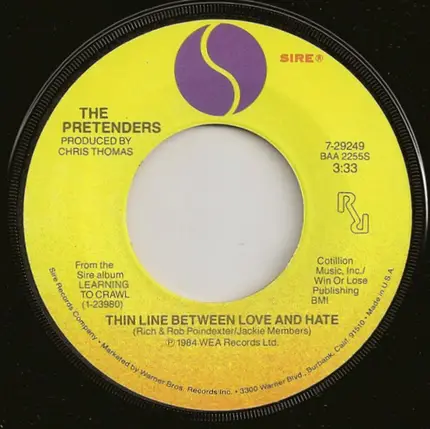The Pretenders - Thin Line Between Love And Hate