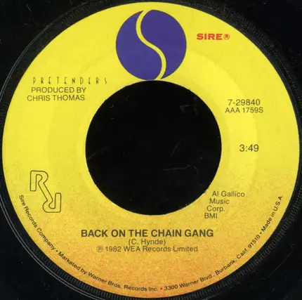 The Pretenders - Back On The Chain Gang