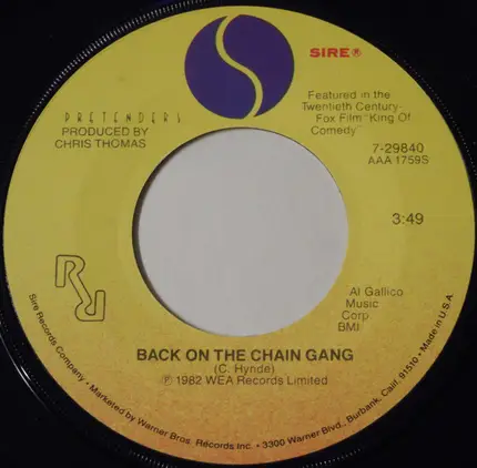 The Pretenders - Back On The Chain Gang