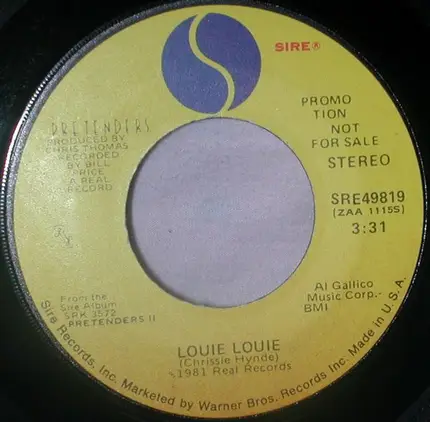 The Pretenders - Louie Louie