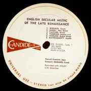 LP - The Purcell Consort Of Voices & The Jaye Consort - Vocals & Viols - English Secular Music Of The Late Renaissance