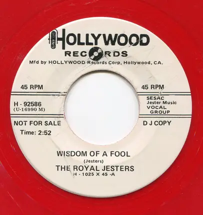The Royal Jesters / Lee Diamond And The Upsetters - Wisdom Of A Fool