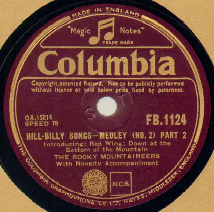 The Rocky Mountaineers - Hill-Billy Songs — Medley (No. 2)