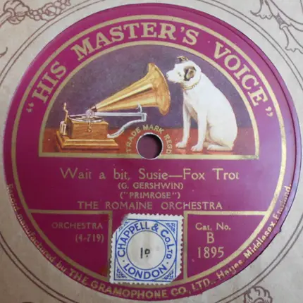 The Romaine Orchestra - Alibi Baby / Wait A Bit, Susie