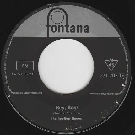 The Rooftop Singers - Tom Cat / Hey Boys
