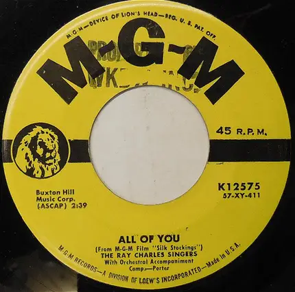 The Ray Charles Singers - You Must Have Been A Beautiful Baby