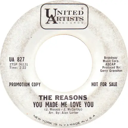 The Reasons - You Made Me Love You