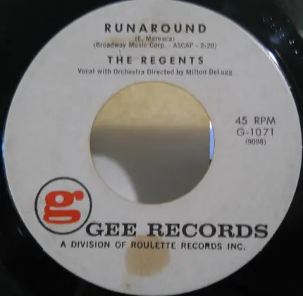 The Regents - Runaround / Laura My Darling