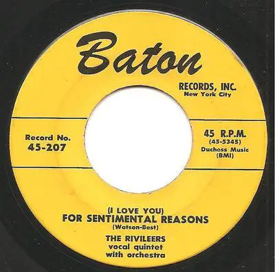The Rivileers - I Want To See My Baby /  (I Love You) For Sentimental Reasons