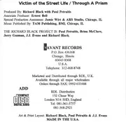 CD - The Richard Black Project - Through A Prism / Victim Of The Street Life