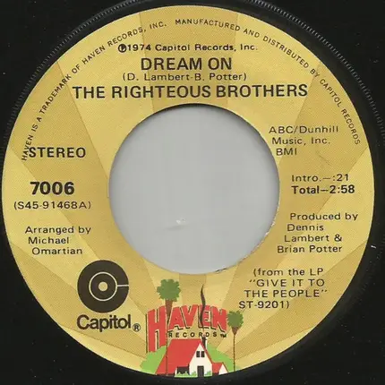 The Righteous Brothers - Dream On