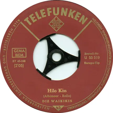 The Waikiki's - Hilo Kiss / Honolulu Rag