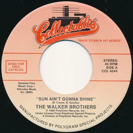 The Walker Brothers / Them - Sun Ain't Gonna Shine / Here Comes The Night