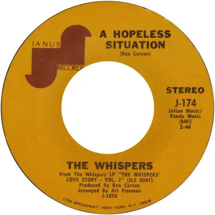 The Whispers - Can't Help But Love You / A Hopeless Situation
