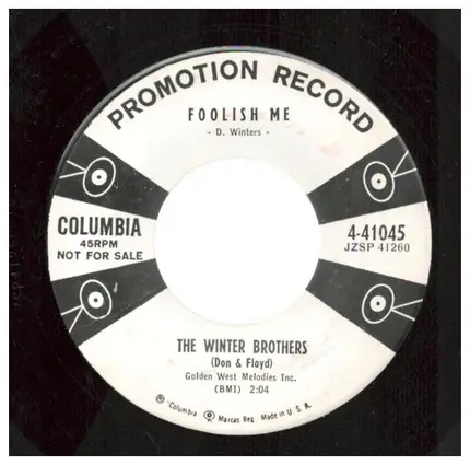 The Winter Brothers - Foolish Me / Yours For A Lifetime