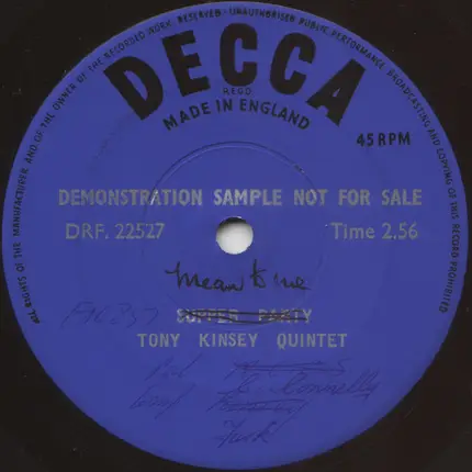 The Tony Kinsey Quintet - Mean To Me