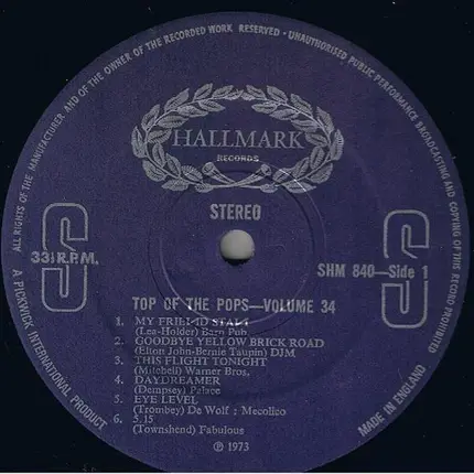The Top Of The Poppers - Top Of The Pops Vol. 34