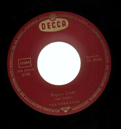 The Tornados - Popeye Twist / Love And Fury