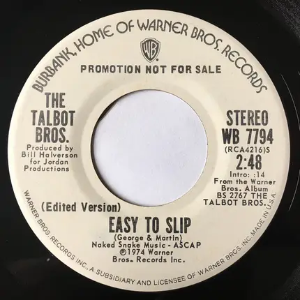 The Talbot Bros. - Easy To Slip