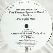 LP - The Tarney/Spencer Band - Run For Your Life - Promo
