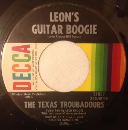The Texas Troubadours - Highway Man / Leon's Guitar Boogie