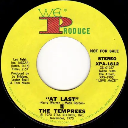 The Temprees - At Last