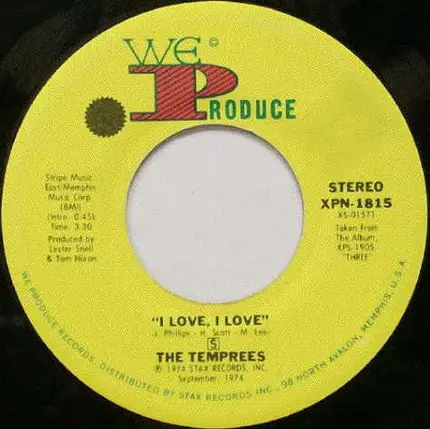 The Temprees - I Love, I Love / Your Love (Is All I Need)