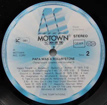 The Temptations - Greatest Hits Volume 3