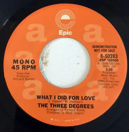 The Three Degrees - What I Did For Love