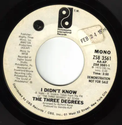 The Three Degrees - I Didn't Know
