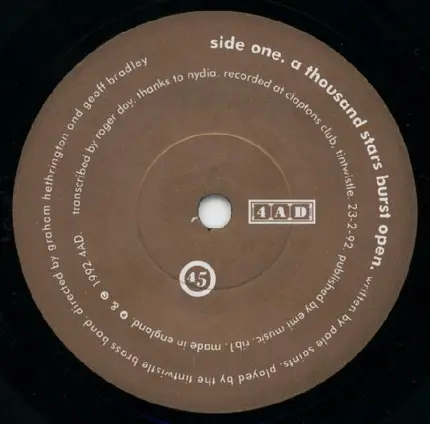 The Tintwistle Brass Band , Pale Saints - A Thousand Stars Burst Open / A Revelation