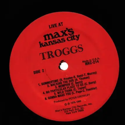 The Troggs - Live at Max's Kansas City