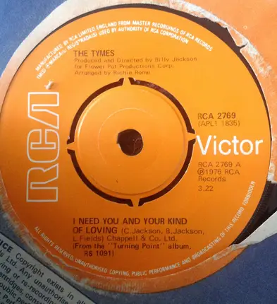 The Tymes - I Need You And Your Kind Of Loving