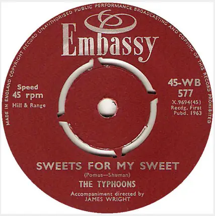 The Typhoons / Les Carle - Sweets For My Sweet / You Can Never Stop Me Loving You