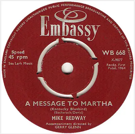 The Typhoons / Mike Redway - I Feel Fine / A Message To Martha (Kentucky Bluebird)