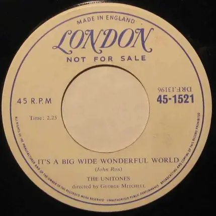 The Unitones - It's A Big Wide Wonderful World