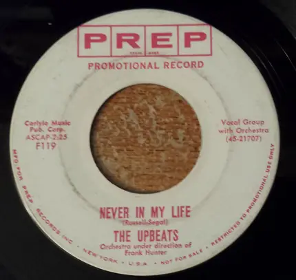 The Upbeats - Never In My Life / I Don't Know