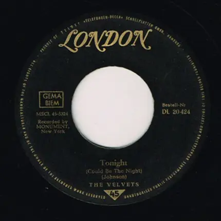 The Velvets - Tonight (Could Be The Night) / Spring Fever