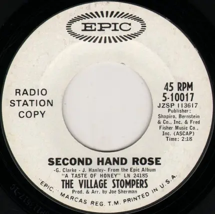 The Village Stompers - The Poet And The Prophet / Second Hand Rose